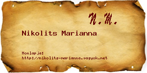 Nikolits Marianna névjegykártya